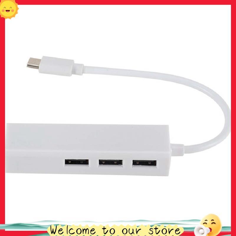 Sassoon1typec Para USB2.0 100GbE Placa De Rede Hub Lan Rj45 Adaptador Ethernet 3 Portas USB 2.0 Acessórios