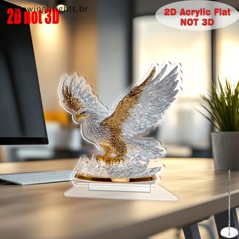 GLOWI Batendo Águia 2D Acrílico Decoração De Mesa Moderno Vaso Animal Ornamento Para Presente De Casa