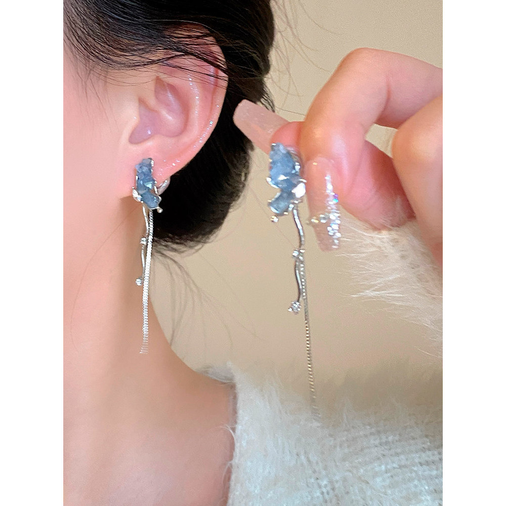 Brincos de borla de borboleta de diamante quebrado brincos femininos exclusivos 2026 novo estilo de venda quente brincos
