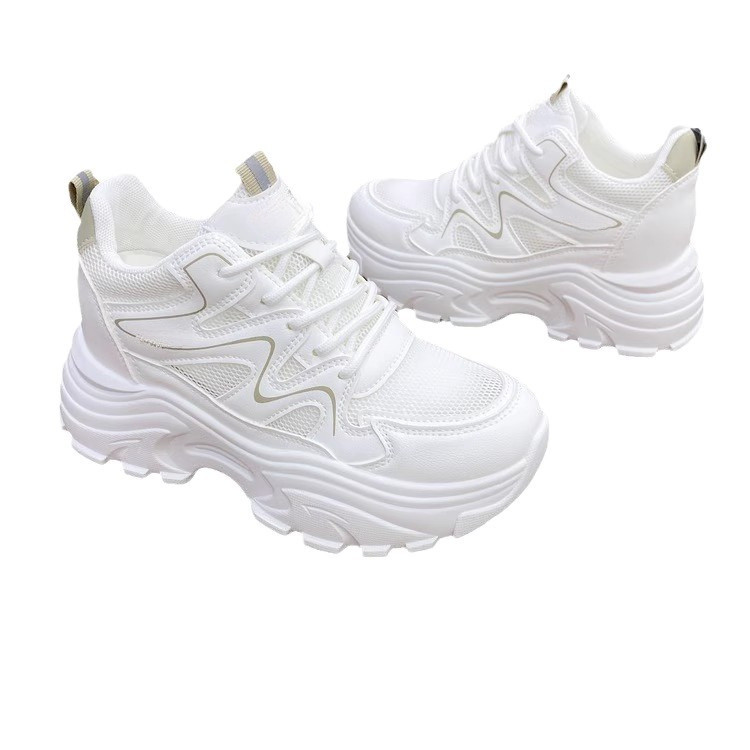 Sapatos papai com aumento interno, moda simples, malha combinando, respirável, esportes, lazer, 2026, novo estilo, sapat