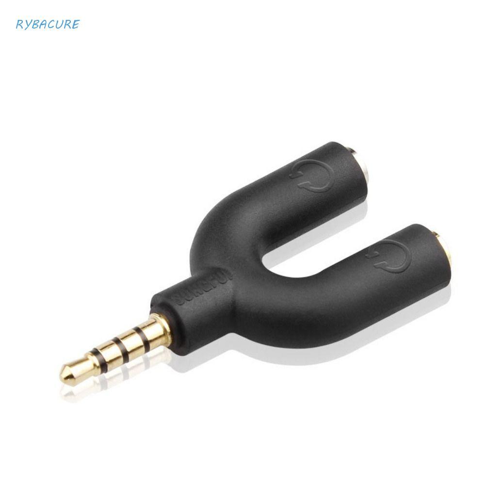 Cabo Divisor De Fone De Ouvido RYBACURE , De Áudio Em Forma De U De Linha , Adaptador Tipo Tomada De 2 Vias De 3.5 Mm