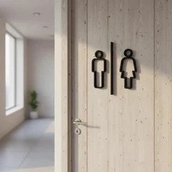 Placa Banheiro Sanitário Lavatório Wc Sinalização Indicativa de porta e parede Homem Mulher Unissex