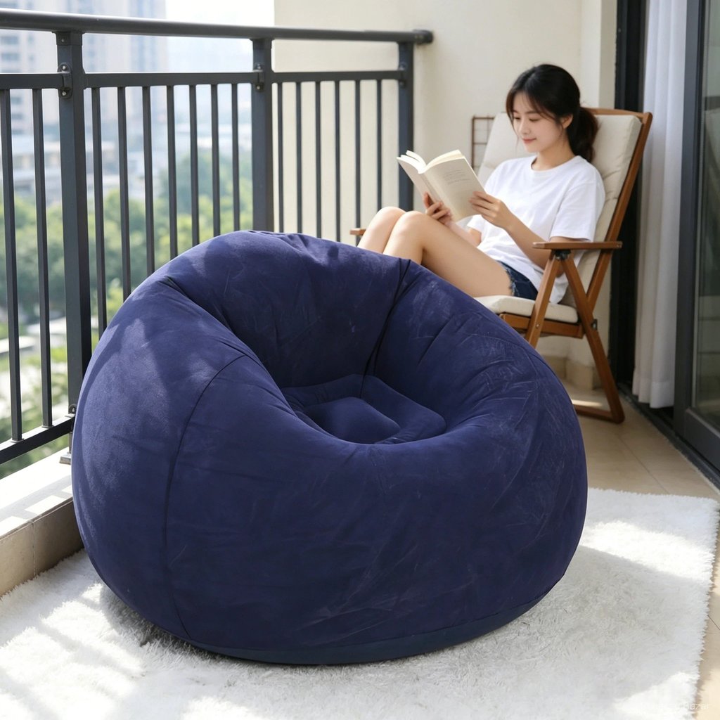 1 Pc Poltrona Inflável Relax Puff Confortável para Ler Assistir TV Filmes e Séries