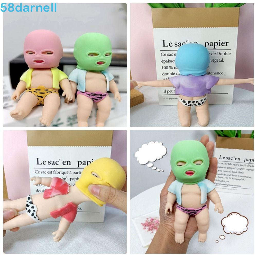 DARNELL Cartoon Fidget Toy , TPR Silicone Mascarado Boneca Squeeze Brinquedo Sensorial Pitada De Descompressão
