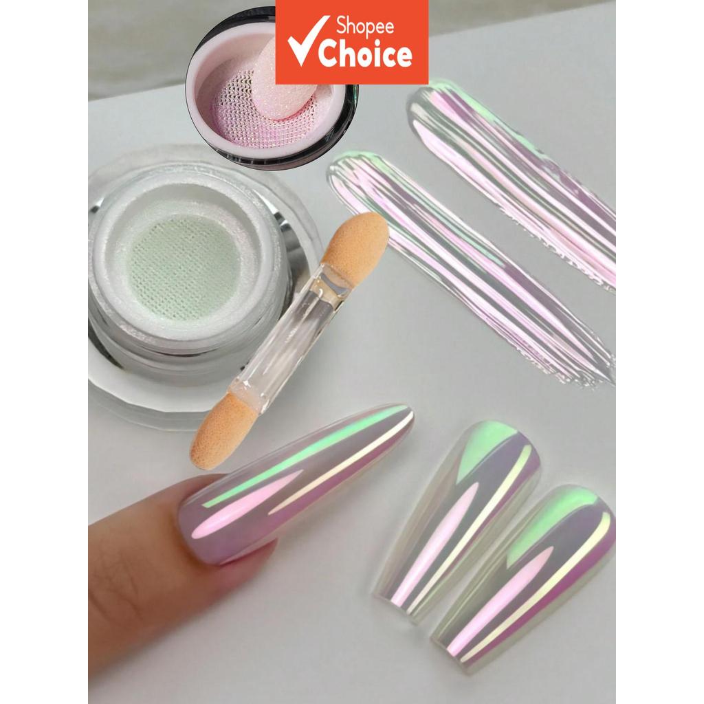 Pó de Unha com Escama de Sereia (0,5g/recipiente) Glaze Cromado Arco-Íris