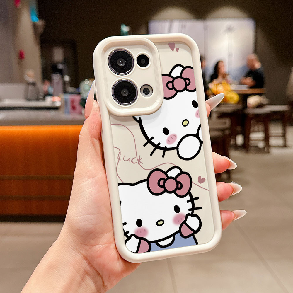 Capa de celular Hello Kitty Sanrio, com um lindo padrão de gato rosa, adequada para MOTO G85 G84 G75 G60 G53 G5.