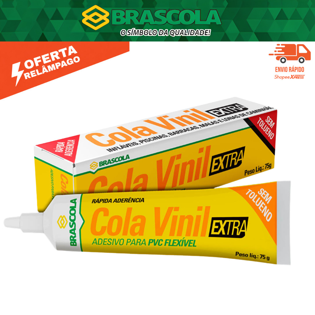 Cola Vinil Extra Brascola 75g Cola Piscinas Bóias Barracas Lonas Malas Oferta Original