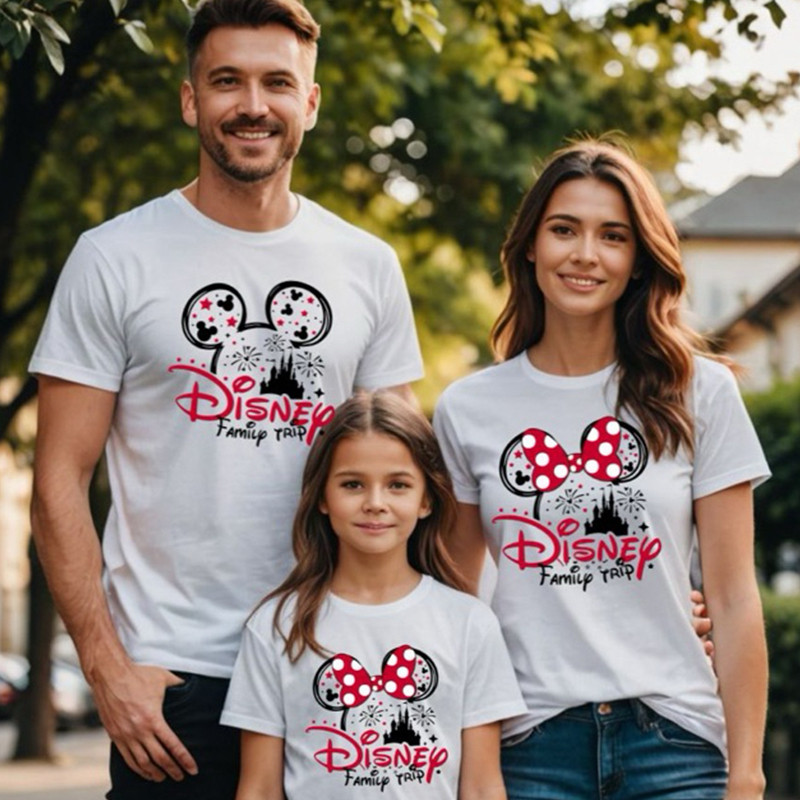 Camiseta T-shirt Viagem Família Feminina e Masculina Infantil Plus Size Family Orlando Estampada Kit
