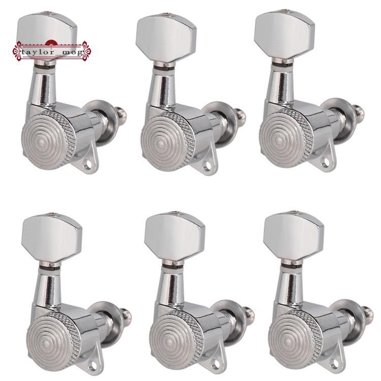 [Venda Quente T] 6R Chrome Locked String Tuning Pegs Key Tuners Cabeças De Máquina Para Estilo De Bloqueio De Guitarra E