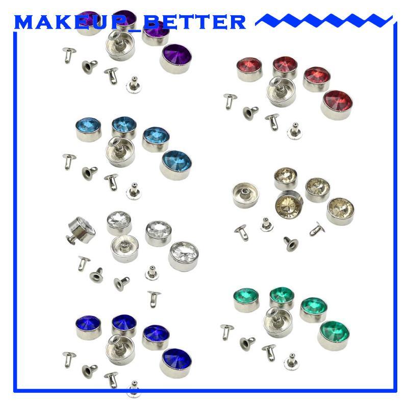 [Makeup_better] 5 Peças De Pinos De Rebite De Cristal Para Sapatos De Bolso De Cinto DIY , Casaco , Decoração De Couro