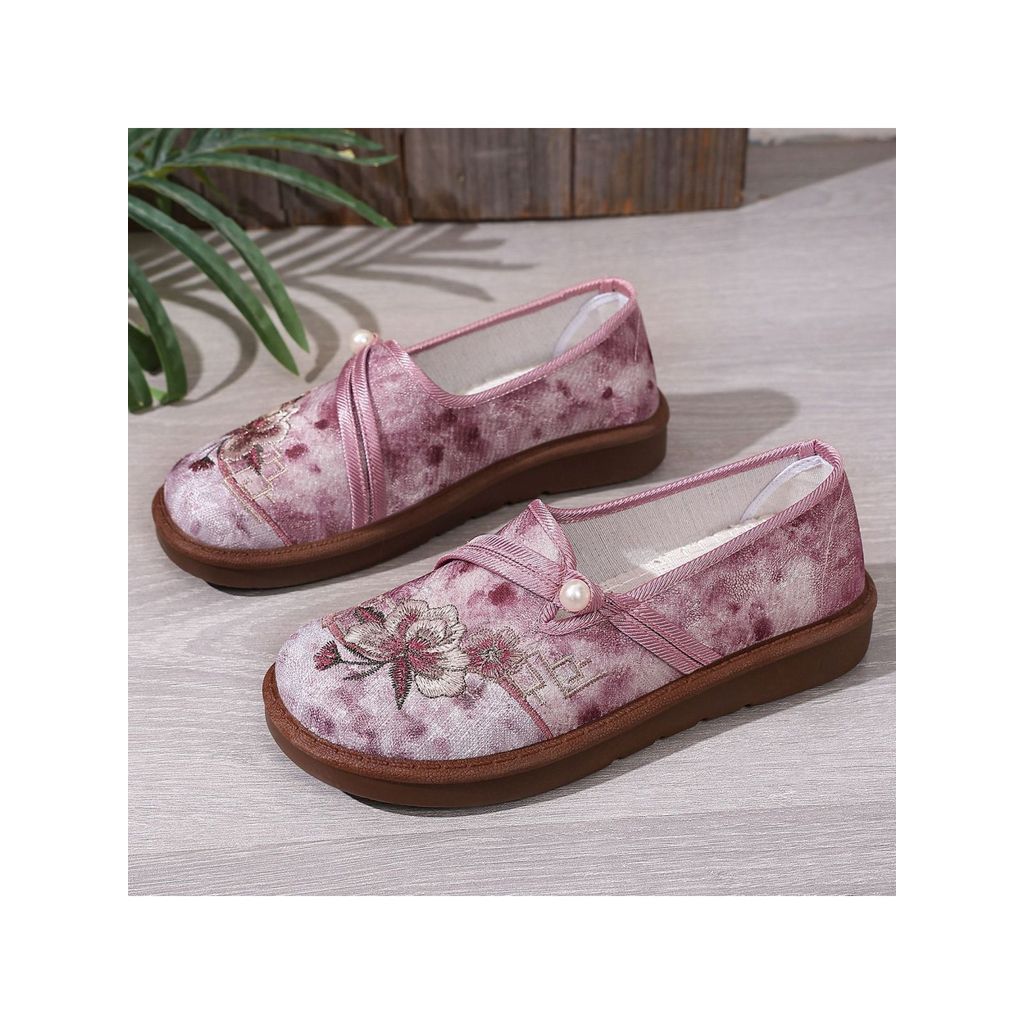 Sapatos femininos primavera verão sapatos femininos estilo étnico velho pequim sapatos de pano sola macia não cansado pé