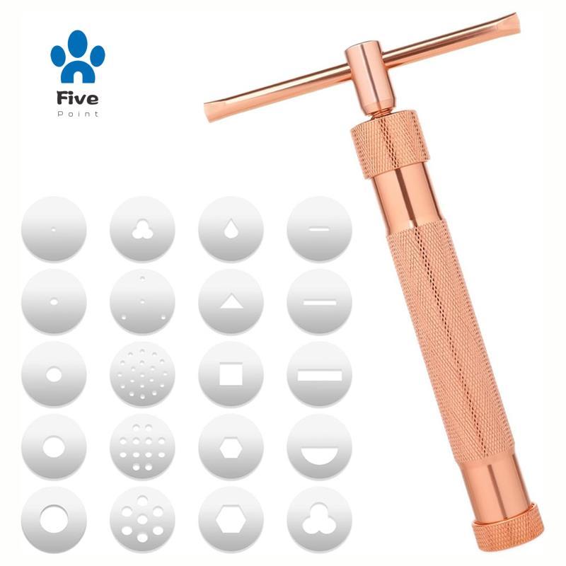 Extrusora De Argila , Fondant De Aço Inoxidável Com 20 Discos , Conjunto De Ferramentas De Decoração De Bolo Extrudado D