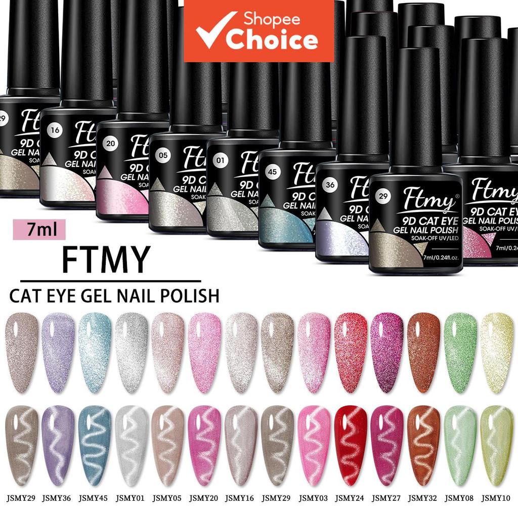 FTMY Conjunto de 6 Gel de Unha Magnético com Efeito de Olho de Gato 7ml, Esmalte em Gel LED para Decoração de Unhas em