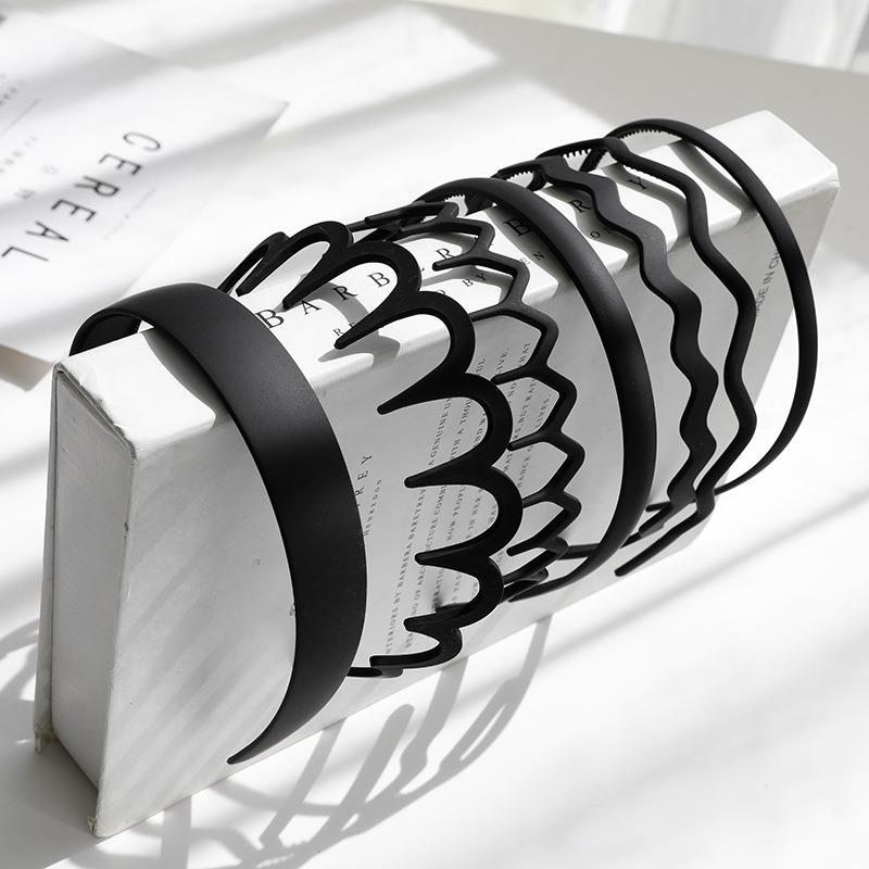 Faixa de cabeça preta masculina, armazenamento de cabelo para lavagem de rosto, esportes, cabeça traseira invisível, fix