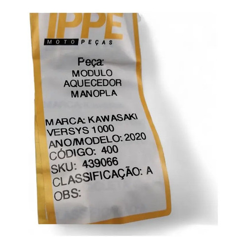 Modulo Aquecedor Manopla Kawasaki Versys 1000 2020 Preto