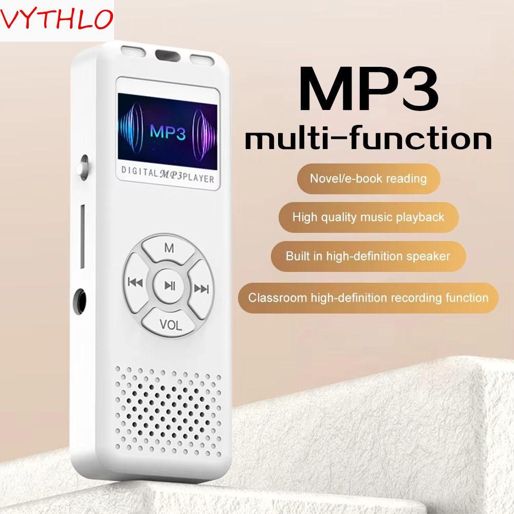 VYTHLO Student MP3 , Reprodutor De Música MP3 De Tira Longa De Alta Capacidade , Alto-Falante Embutido Com Botões Mini