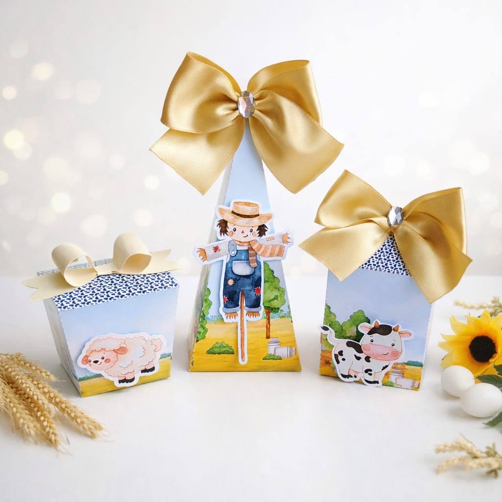 Kit Festa Fazendinha Menino / Personalizados /Lembrancinha de Festa/caixas personalizadas /Aniversário