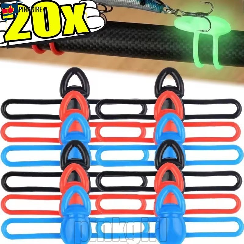 [Rdy Stk] 20/10/5 Unidades Suporte De Gancho De Pesca Luya Luminoso-Forte Durável-Isca De Alta Elasticidade-Protetor De
