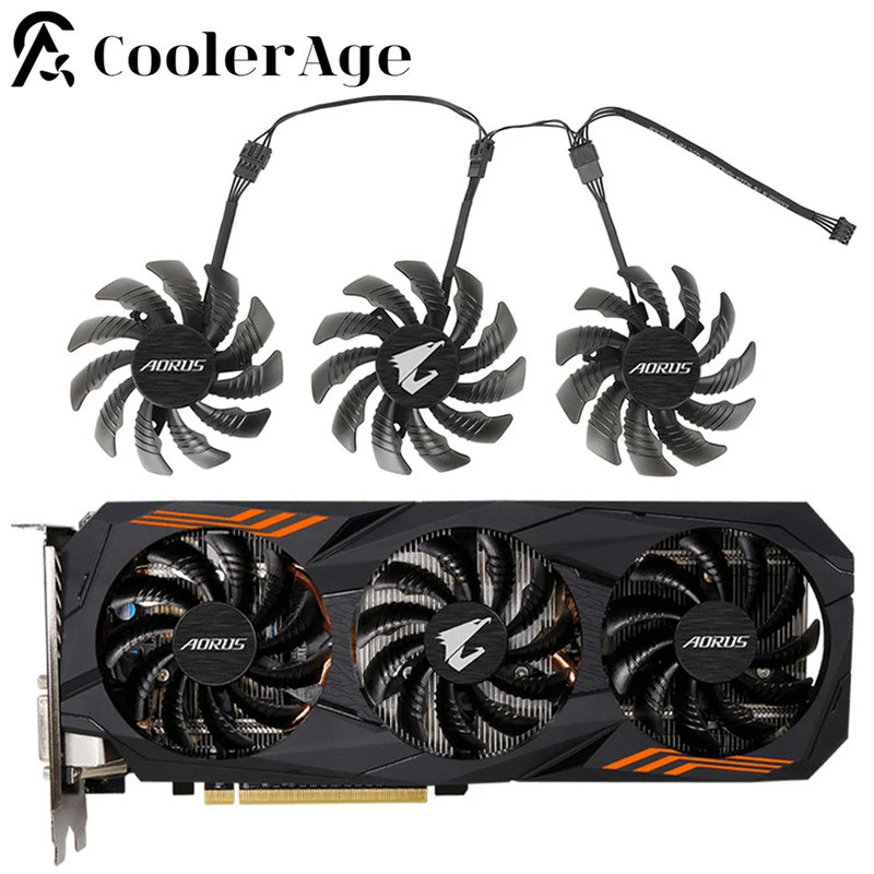 78MM T128010SU PLD08010S12HH Ventilador De Resfriamento De Placa Gráfica Para Gigabyte AORUS GeForce GTX 1060 1070 Ti De