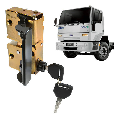 Fechadura Maçaneta Externa Caminhão Ford Cargo GI 1985 Até 2010 Porta Direita Pasageiro Com Chave