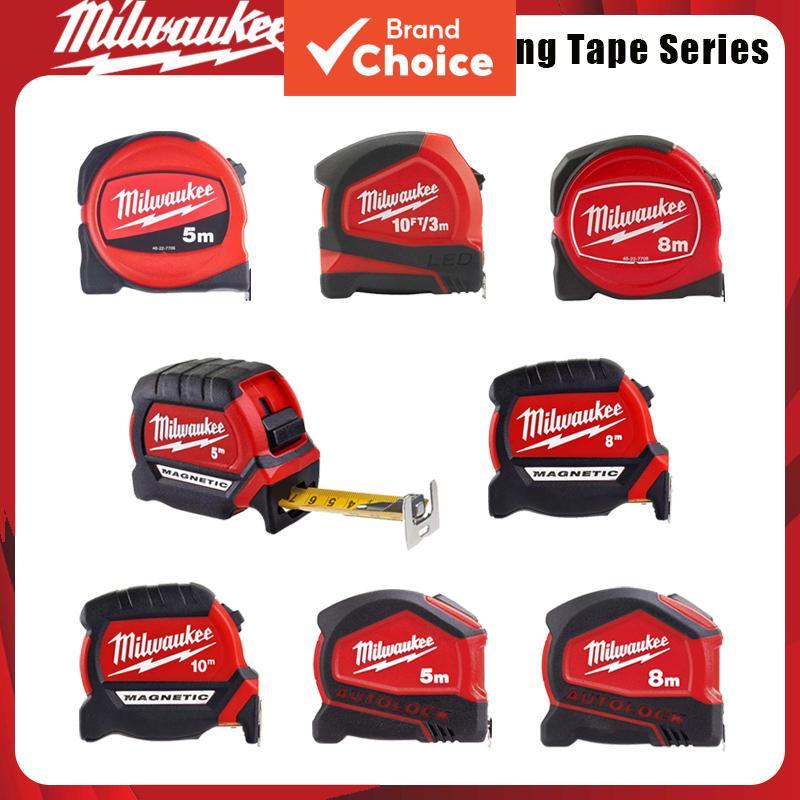 Conjunto De Fita Métrica Resistente MILWAUKEE , Bloqueio Magnético/Automático/Opções LED , Régua De 3m-10m Para Construç