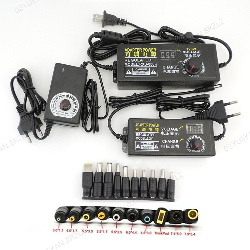 Adaptador De Fonte De Alimentação Ajustável 24W 48W 220v AC Para DC 3V 6V 8V 12V 9V 10V 5V 24V 12V-24V 1A 2A 3A Tensão U