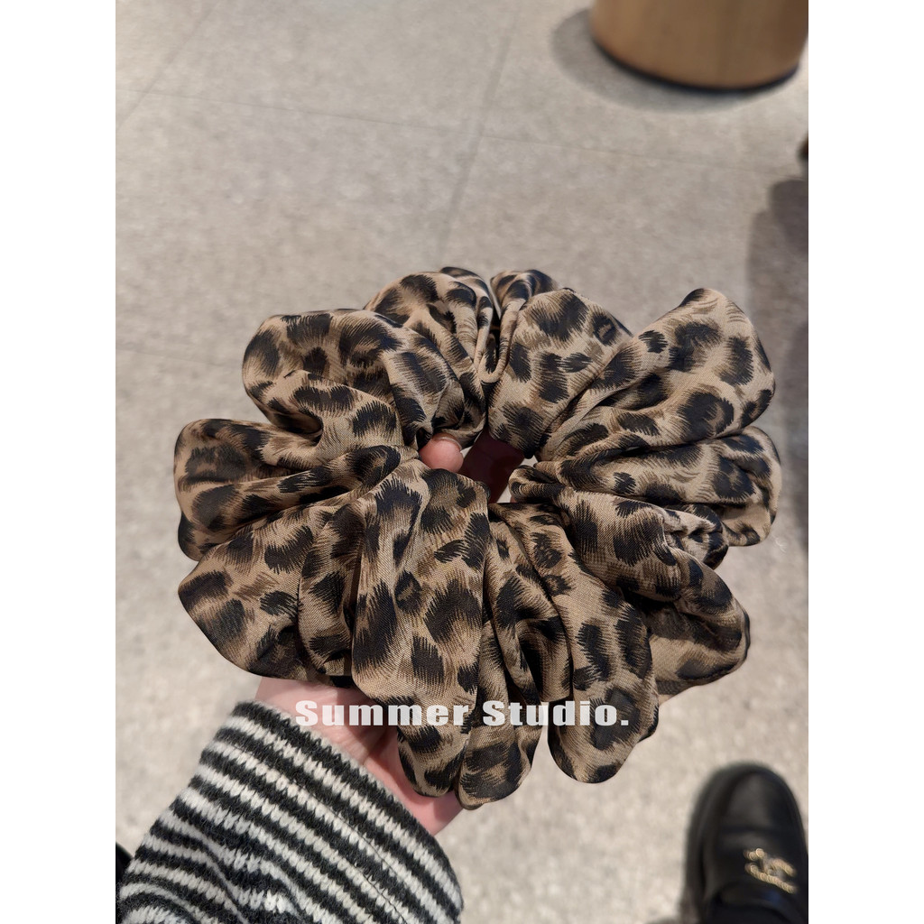 Anel elástico com estampa de leopardo estilo coreano ~ baixo Volume de cabelo rabo de cavalo bola cabeça corda anel de c