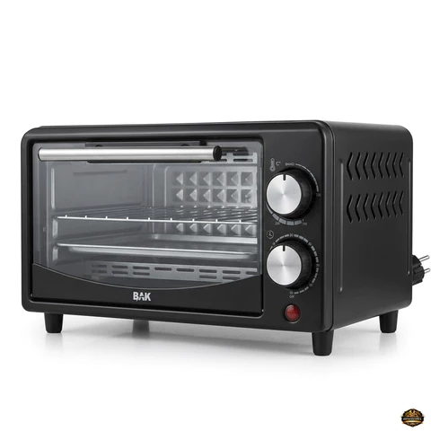 Forno Elétrico 9 Litros 800W Com Timer Assadeira Grelha 110V 220V Preto Cozinha Bancada