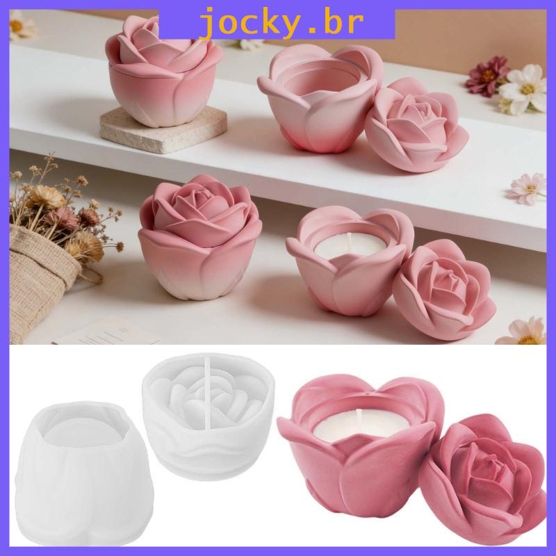 JOY Rosa Relevo Resina Jar Moldes Silicone Tampa Para Epóxi Armazenamento Caixa Jóias Cozimento