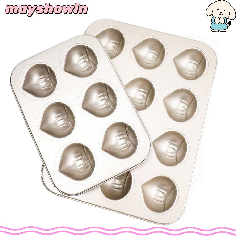 Molde De Bolo MAYSHOWLN , Moldes De Muffins Em Forma De Castanha De 6/9/12 Cavidades , Bandeja De Cozimento Com Revestim