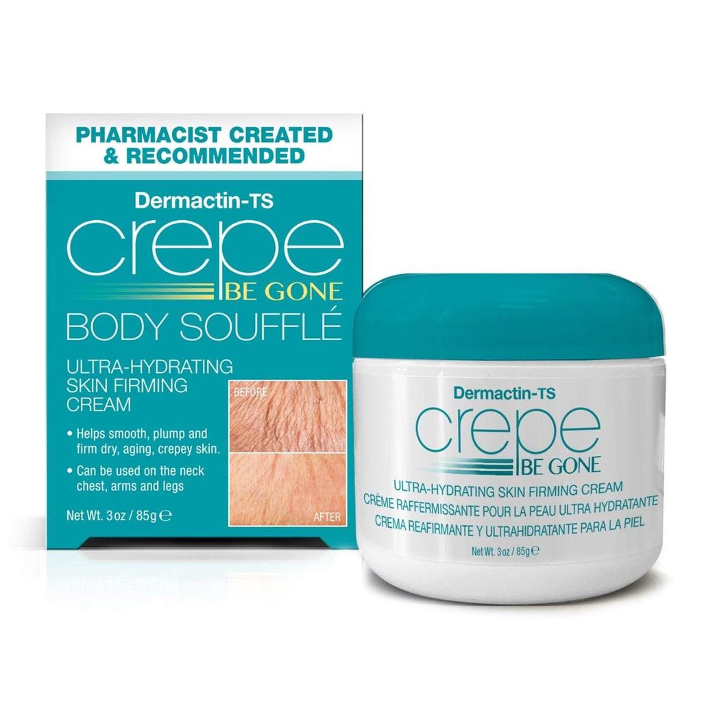 Dermactin Crepe Be Gone Body Soufflé - Clássico 3 oz - Creme Ultra-Hidratante e Firmador para Pescoço, Peito, Braços e P