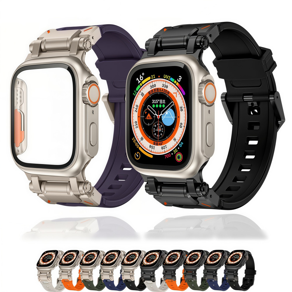 Kit Esportiva Pulseira De Silicone+Mudar Para Ultra 49mm Case Para Apple Watch 4