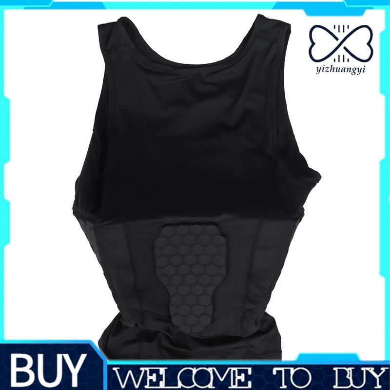 Protetor De Costela Masculino Colete Acolchoado Camisa De Compressão De Treinamento Com 3 Almofadas Para Futebol Basquet