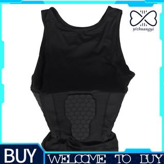 Protetor De Costela Masculino Colete Acolchoado Camisa De Compressão De Treinamento Com 3 Almofadas Para Futebol Basquet