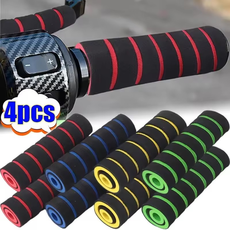 Punhos De Esponja Para Motocicleta-Motocicletas E-Bikes Bicicletas Triciclos-Macia Antiderrapante De Alta Densidade-Capa