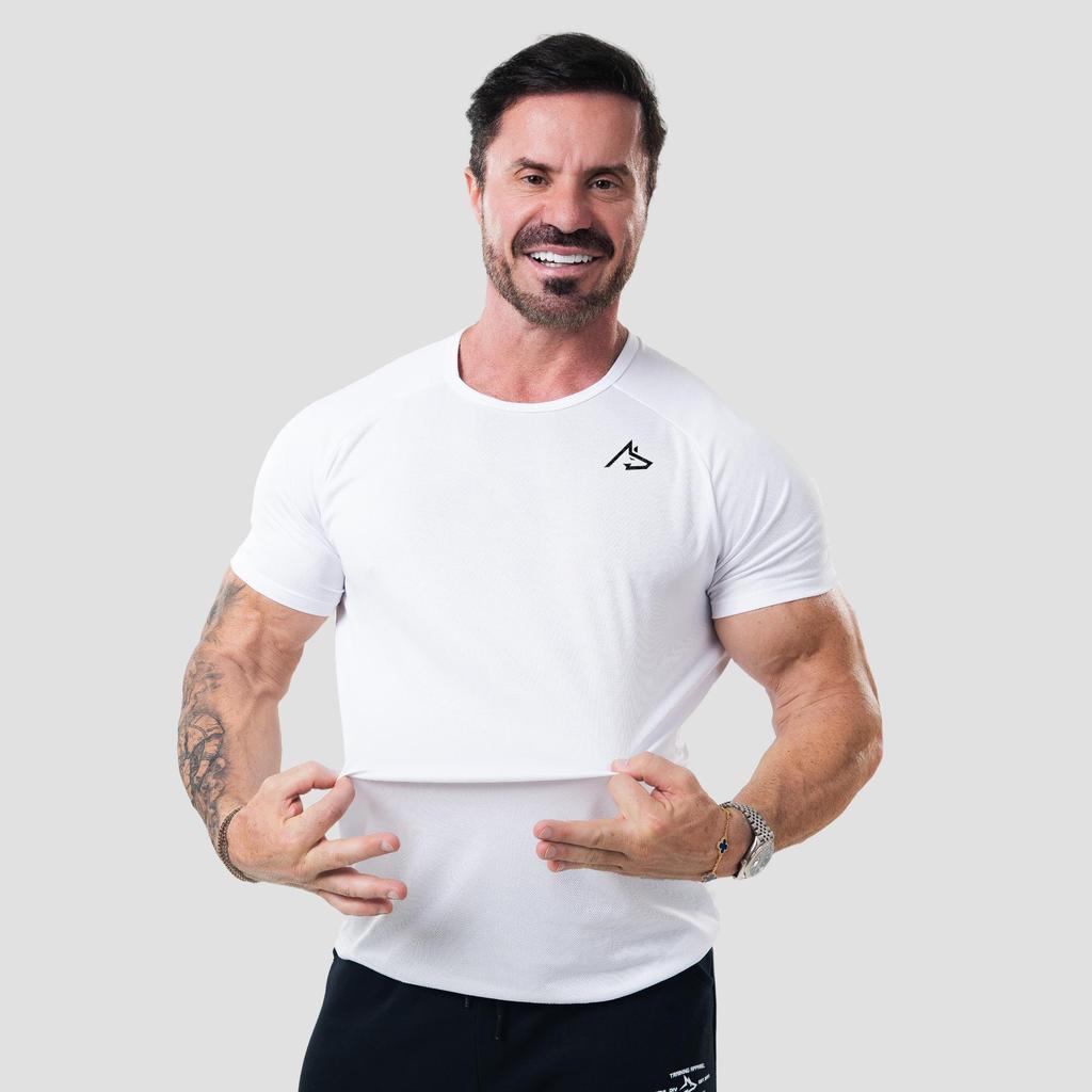 Camiseta Masculina Dry Esportiva Academia Wolf Branco Alpha CO