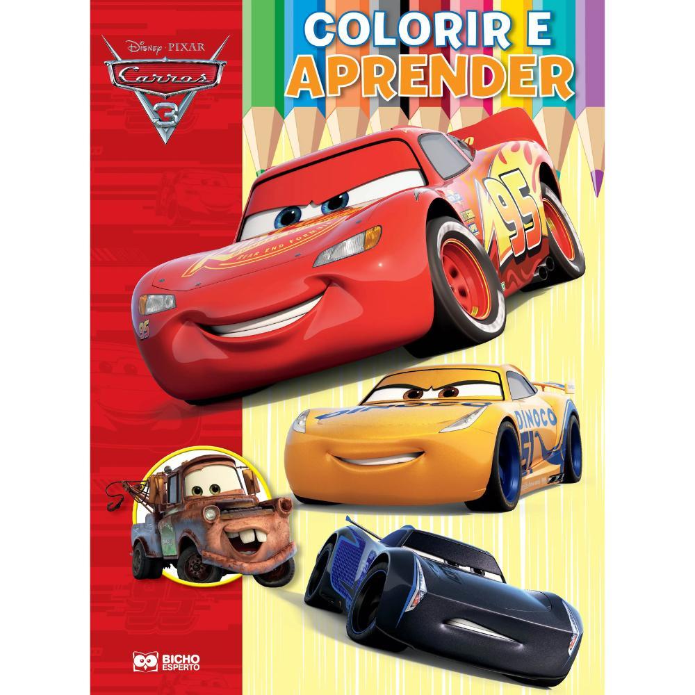 Livro Infantil Colorir e Aprender Disney Pixar Carros 3