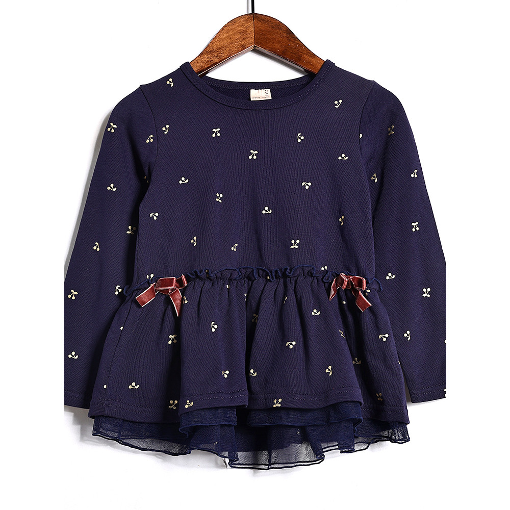 Crianças vestido 2026 primavera outono bonito menina infantil dos desenhos animados impresso manga comprida costura vest
