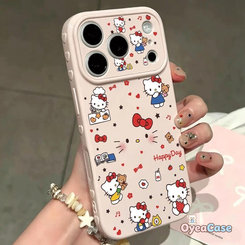 Capa De Corações Amorosos 3D Red Bow Kitty Cat Para OnePlus Turbo 6 6V Ace 6 6T 5 Racing Ultra 3 Pro 2 Nord 6 5 CE 4 CE5