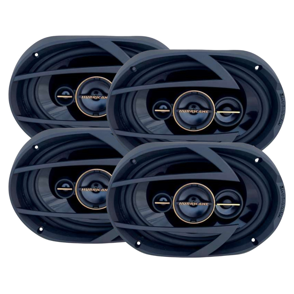 Kit 4 Alto Falantes 6x9 Polegadas Hurricane 520w Rms A69Q Aurum Quadriaxial 1040w Pico 2 Pares