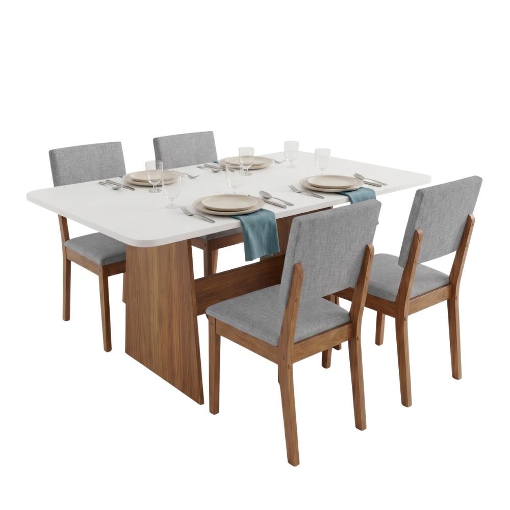 Conjunto Sala de Jantar Mesa 1,20m Maira 4 Cadeiras Linda