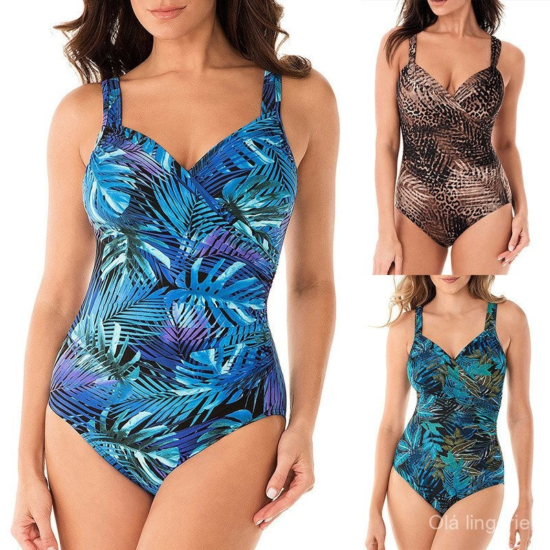 Maiô de Praia Feminino com Bojo, Tamanho Grande, Sexy, Floral, com Saia e Top Cropped, Conjunto com Bojo, Estampa Tropic