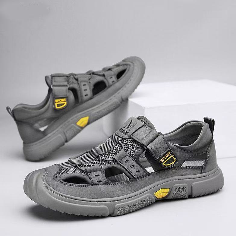 Cem novo estilo sola sapatos masculinos sandálias ao ar livre combinar cem ventilação leve combinar bacalhau masculino b