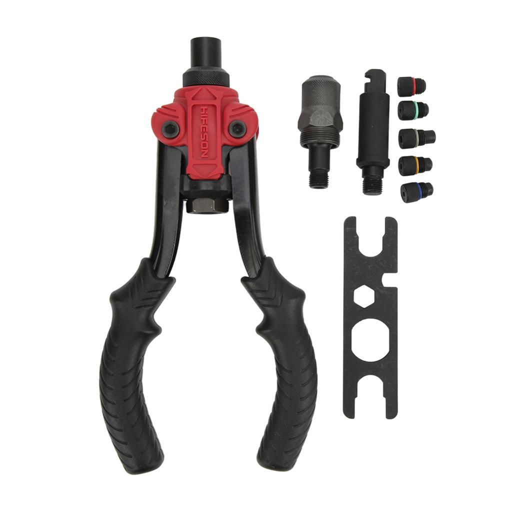 Alargador de rebite Ergonômico com tratamento térmico à prova de ferrugem Cabeça de troca rápida Rebitador manual