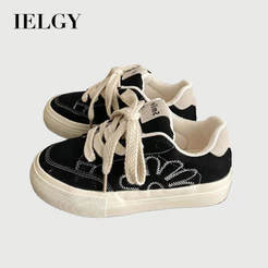 IELGY 2026 Respirável Versátil Casual Moda Verão Sapatos De Lona Plana Para Mulheres