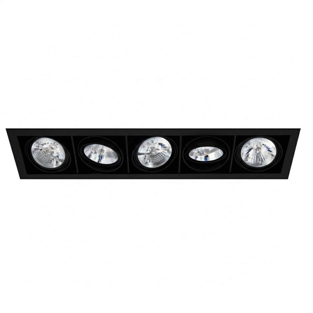 Spot de Embutir Quíntuplo 360º Orbital PAR20 Technic 52,3x12,3x12,5cm - D&D Iluminação EM-381 Preto