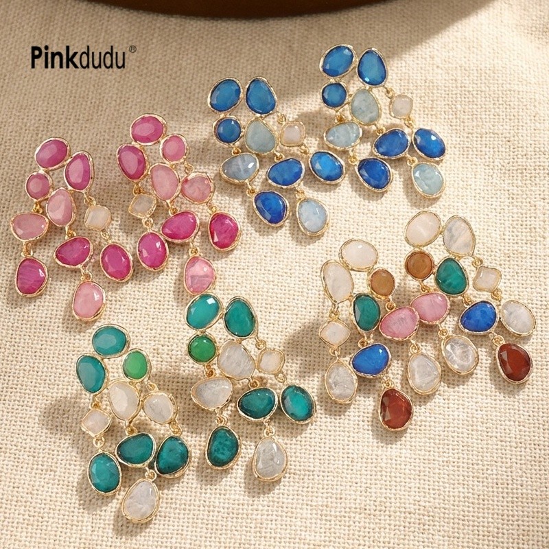 Nova Moda Colorida Boêmia Vintage Gradiente Brincos Feitos À Mão Estilo Ocidental Pendurados Para Mulheres PD1990