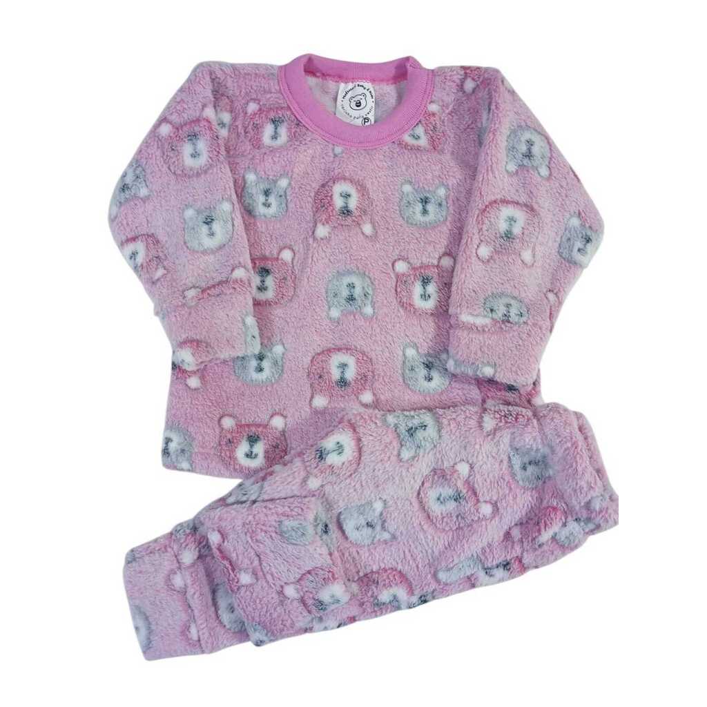 CONJUNTO PIJAMA BEBÊ FEM. M/L FLEECE ESTAMPADO MF2193