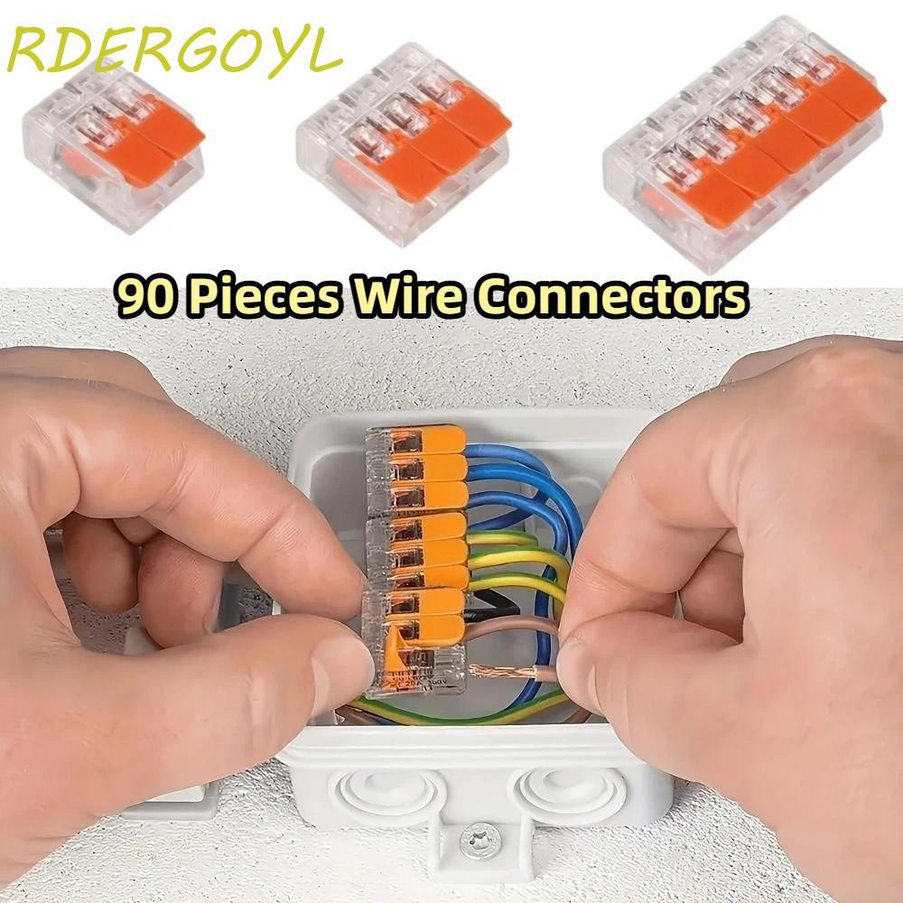 Pacote De Sortimento De Conectores De Fio RDERGOYL 90 PCS , Kit De Conector De Emenda Compacto De Conexão Rápida De Term