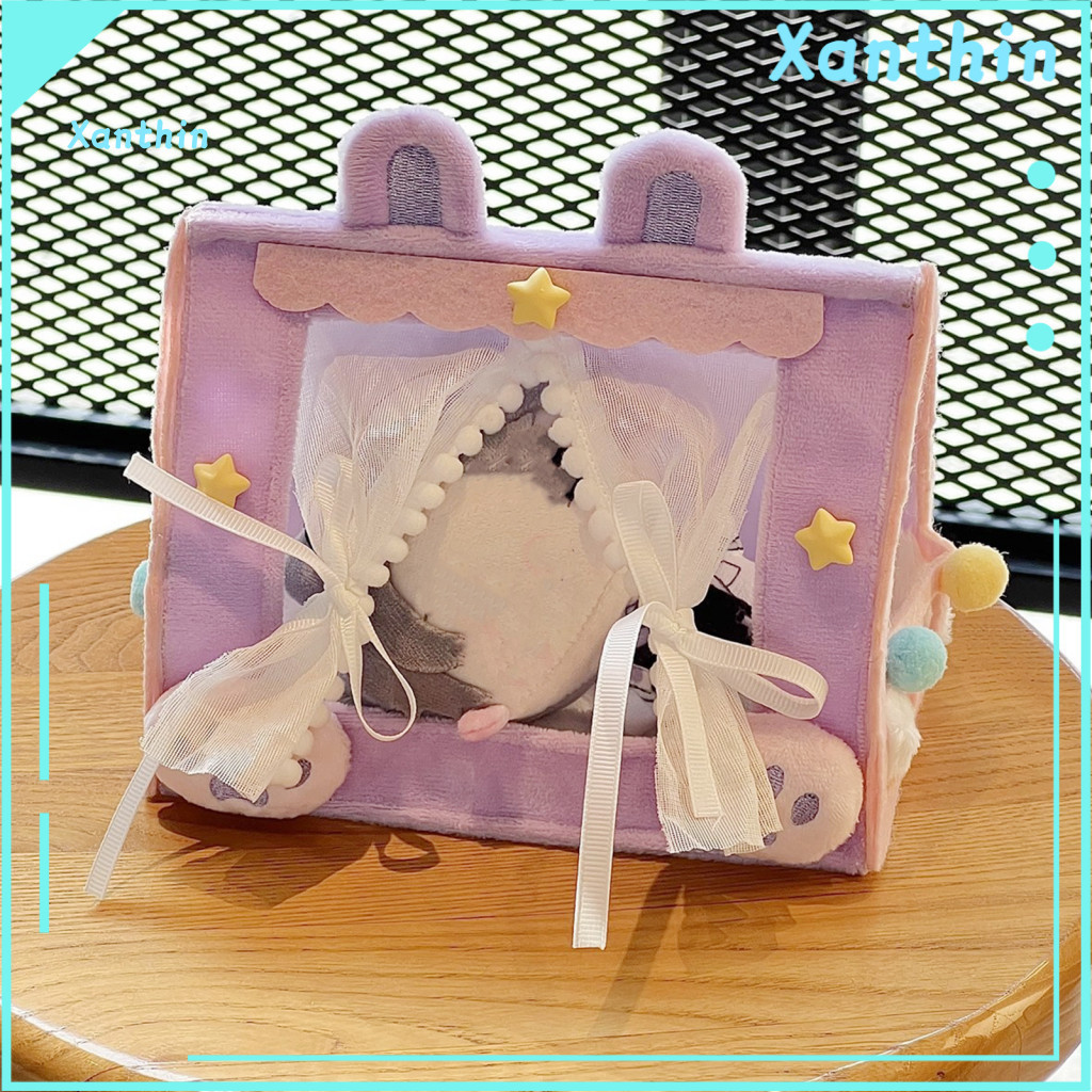 Miniature Bed with Princess Tent Durable Doll Mini Canopy – Cute Cotton Sleeping Bag for Dolls Kids Room Decor Encoura
